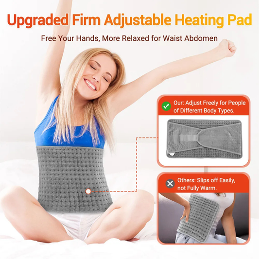 Luliqua ThermoWaist upgraded firm adjustable heating pad - hands-free design fits different body types securely without slipping, more relaxed for waist and abdomen