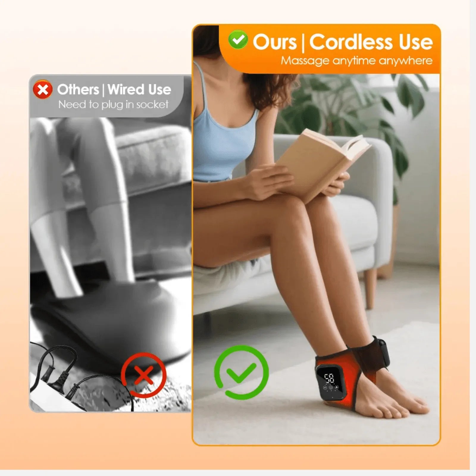 | Best cordless  Ankle Massager with Heat Therapy for Pain Relief | Rechargeable & Portable 