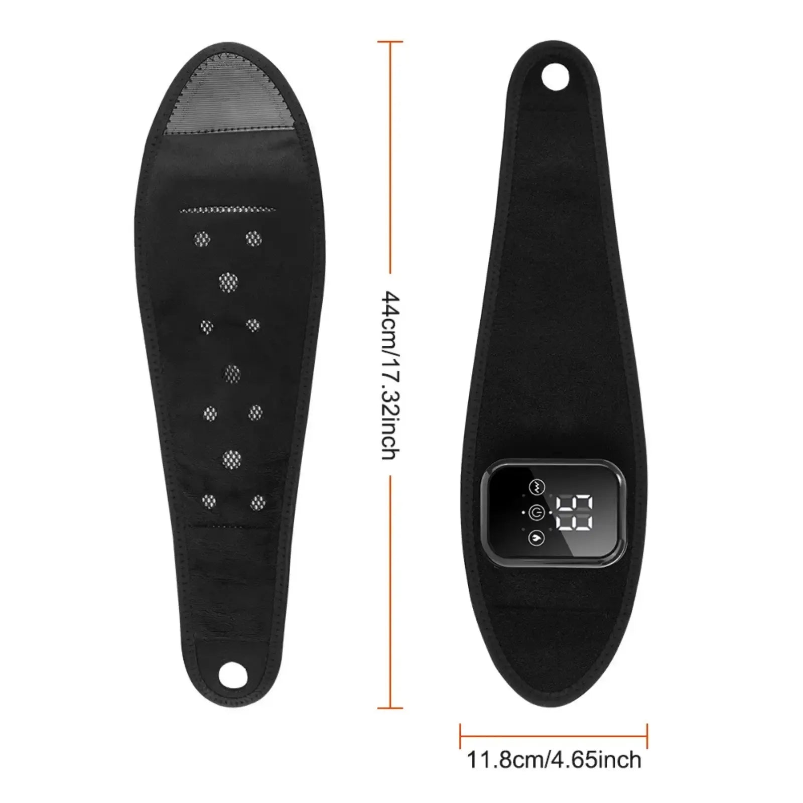 Black Best Wrist Massager for Pain Relief & Carpal Tunnel | Rechargeable & Portable and it's measurements on a white background