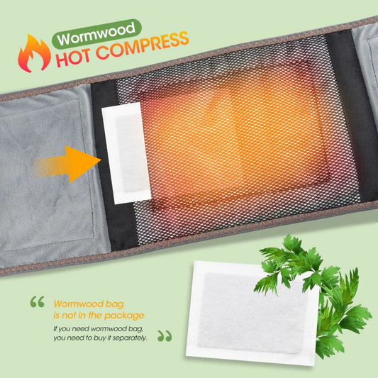 Luliqua WaistRelief wormwood hot compress pocket - optional wormwood bag insert for enhanced herbal heat therapy, sold separately, shown with breathable mesh heating pad