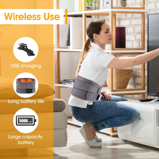 Luliqua WaistRelief wireless cordless design with USB charging, long battery life, and 5000mAh large capacity battery - woman exercising at home with freedom of movement