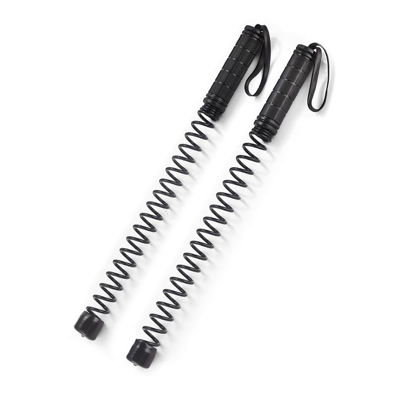 Luliqua PowerRope black spring cordless battle ropes pair - textured handles with wrist straps and black coil spring design for resistance training