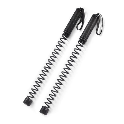 Luliqua PowerRope black spring cordless battle ropes pair - textured handles with wrist straps and black coil spring design for resistance training