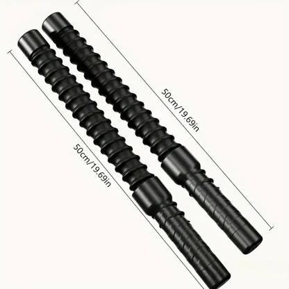 Luliqua PowerRope black 50cm cordless battle ropes dimensions - 19.69 inch length with ribbed handles and textured grip for full body workout training