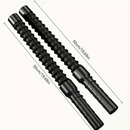 Luliqua PowerRope black 50cm cordless battle ropes dimensions - 19.69 inch length with ribbed handles and textured grip for full body workout training