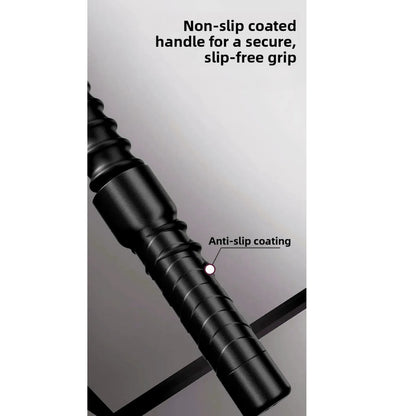 Luliqua PowerRope black non-slip coated handle closeup - anti-slip coating with ribbed texture for secure slip-free grip during intense training sessions