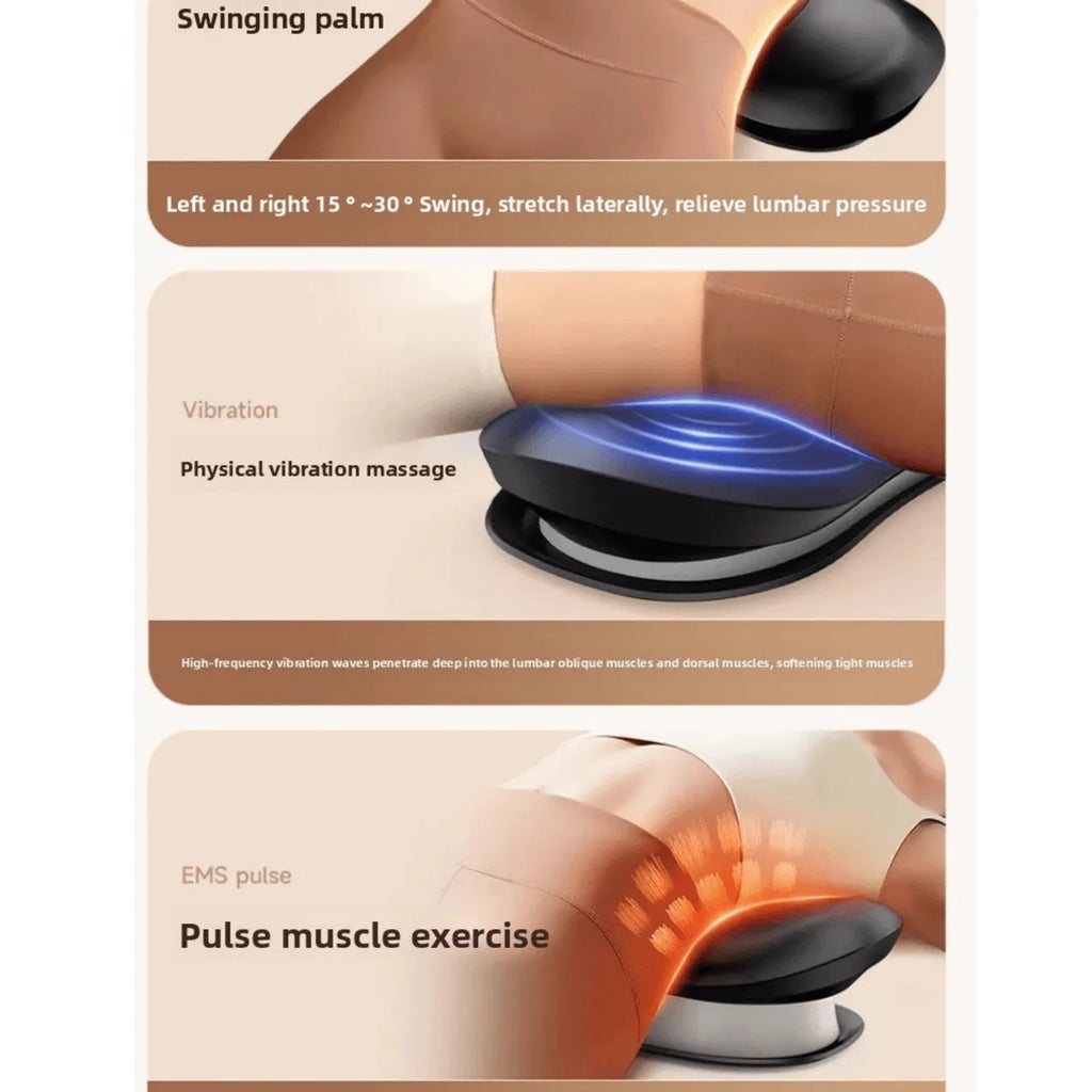 5-in-1 Lumbar Massage Pillow with Airbag, Heat & EMS — Back Pain Relief