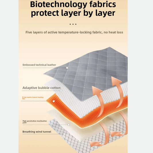 Luliqua KneeRelief biotechnology fabrics protect layer by layer - five layers of active temperature-locking fabric with embossed technical leather, adaptive bubble cotton, pi dot matrix instant heating film, high penetration moxibustion pack, and breathing wind tunnel for no heat loss