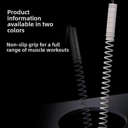 Luliqua PowerRope available in two colors - black and white cordless battle ropes with non-slip grip handles and spring design for full range of muscle workouts