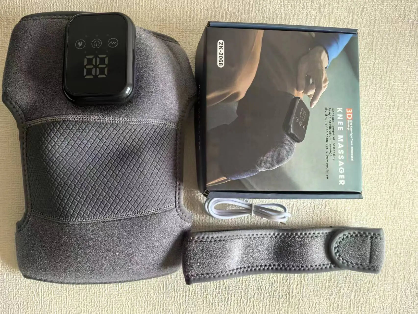 Electric Knee Massager with Heat & Vibration – Cordless Heated Wrap